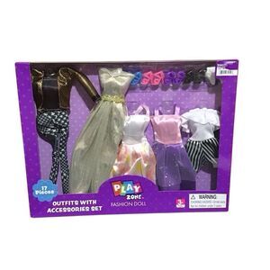 Play Zone Doll Clothes 17 Pieces‎ NEW